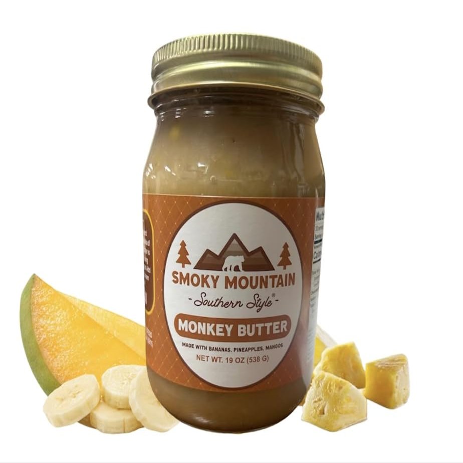 Smoky Mountain Southern Style Monkey Butter| All Natural, Gluten Free, No High Fructose Corn Syrup| Bananas, Pineapples, Mango| Perfect for Toast, Cakes, Breads