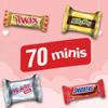SNICKERS, TWIX, MILKY WAY & 3 MUSKETEERS Mini Valentine Chocolate Candy Variety Pack, Valentines Candy for Parties, Candy Dish, Exchanges, 70 Count view 3