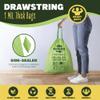 10-13 Gallon Compostable Trash Bags Drawstring 30 Bags Heavy Duty Extra Thick 1 Mil 49.21 Liter Biodegradable Trash Bags Compost Bags Green for Kitchen ASTM D6400 US BPI and OK Compost Home Certified view 3