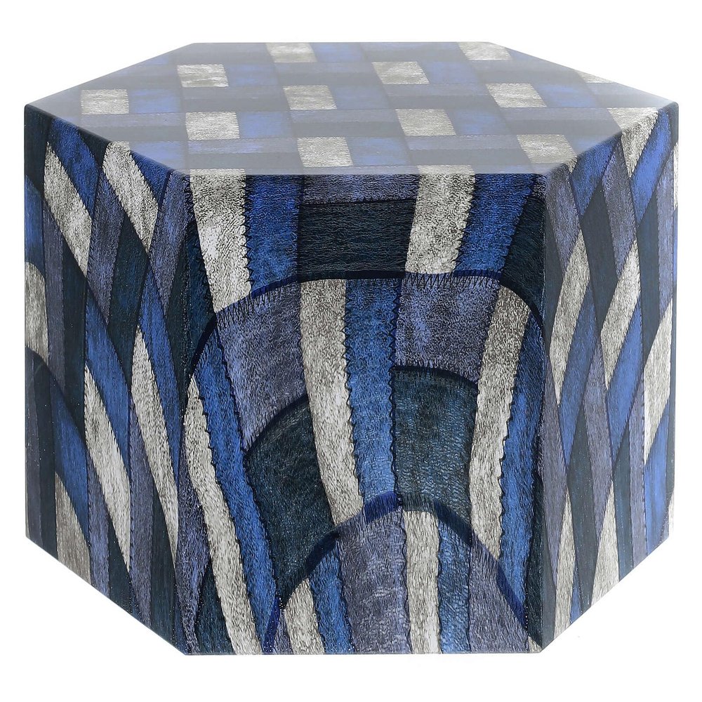 Holyart Smooth Hexagon Funeral urn with Quad Matte Fabric Effect 5L