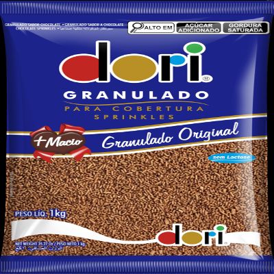 Dori Chocolate Sprinkles, 35.63oz, Real Cocoa, Dessert Topping, Lactose-free | Decorative Dessert Topping & Ice Creams | Chocolate Granulado para Brigadeiro Sem Lactose Dori 1Kg