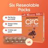 CirC Energy Bites - 6 Pack Peanut Chocolate Chip Gluten Free Protein Balls -10g Protein, Whole Grains, Nuts & Fruit - Portable Healthy Snacks for Adults & Kids, 5 Piece Resealable Packs view 3