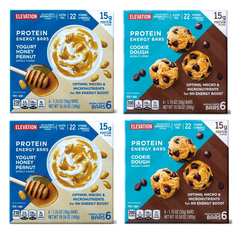 4-PACK Irresistible Gluten-Free Cookie Dough & Yogurt Honey Protein Bars! 4 Boxes, 32 Bars of Tasty Energy Boosts Perfectly Sweet & Satisfying! 15 grams of protein and 22 key vitamins and minerals. Optimal Micro and Macro Nutrients