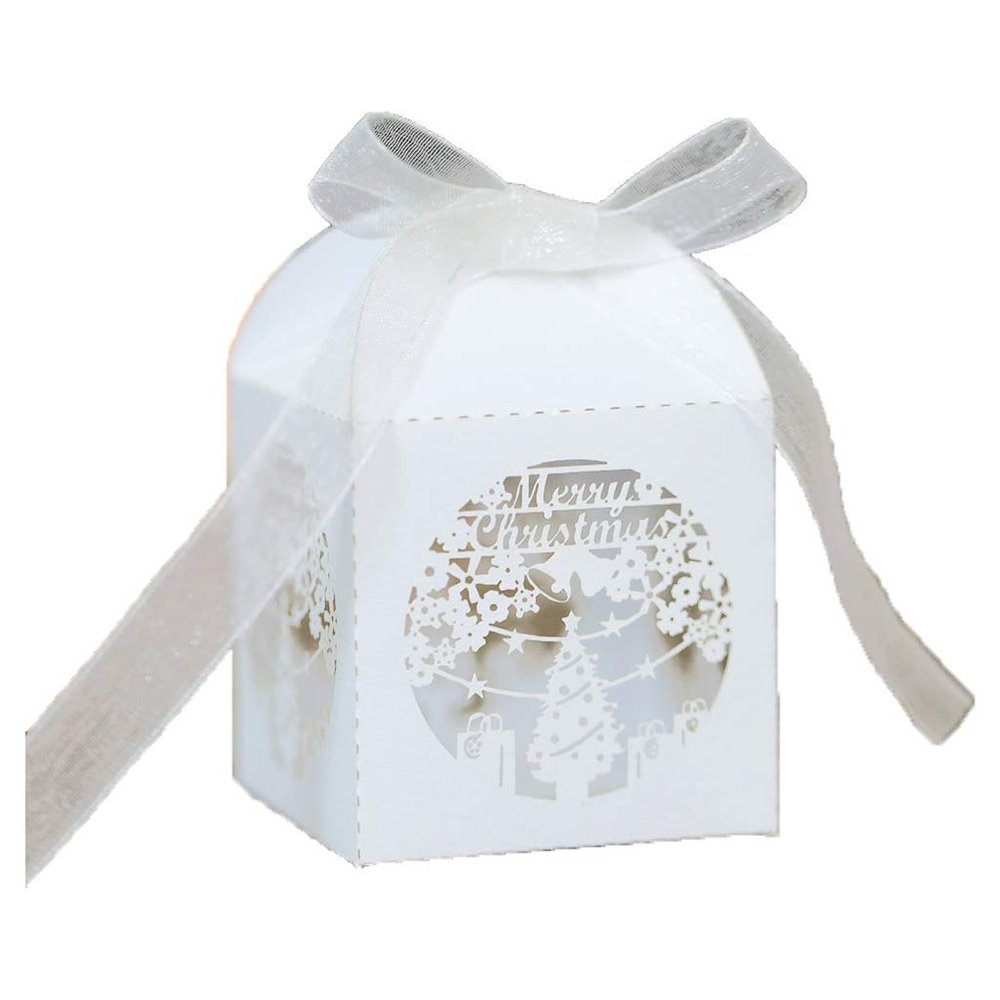 100pcs Christmas Snowflake Hollow Favor Storage Wedding Party