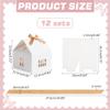 PH PandaHall House Shaped Gift Boxes 12 Sets White Cardboard Treat Boxes Wedding Favors with Ribbon Present Box with Small Windows for Gift Giving Anniversaries Birthday Party 4.9x4.9x5.3 Inch view 2