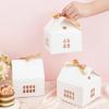 PH PandaHall House Shaped Gift Boxes 12 Sets White Cardboard Treat Boxes Wedding Favors with Ribbon Present Box with Small Windows for Gift Giving Anniversaries Birthday Party 4.9x4.9x5.3 Inch view 3