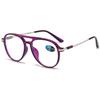 ABETOS Aviator Reading Glasses for Women Men Blue Light Blocking Oval Retro Fashion Double Bridge Computer Reader, Dark Purple+3.0 view 1