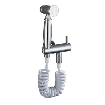 FDAVDNMG HandheldSprayer for Toilet Brass Portable Baby Cloth Diaper Sprayer Hand Held ToiletSprayer Head withHose for Feminine Wash, Pet Washing, Easy to Install, Chrome
