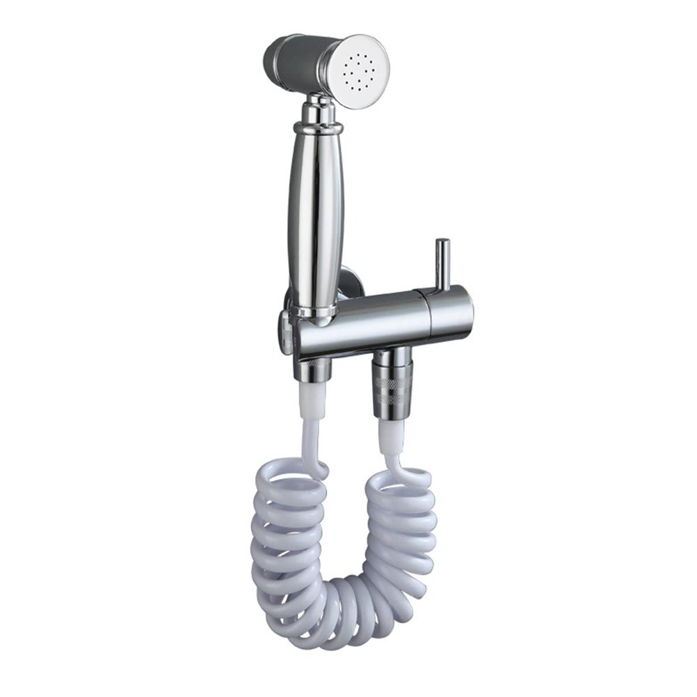 FDAVDNMG HandheldSprayer for Toilet Brass Portable Baby Cloth Diaper Sprayer Hand Held ToiletSprayer Head withHose for Feminine Wash, Pet Washing, Easy to Install, Chrome