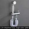 FDAVDNMG HandheldSprayer for Toilet Brass Portable Baby Cloth Diaper Sprayer Hand Held ToiletSprayer Head withHose for Feminine Wash, Pet Washing, Easy to Install, Chrome view 2