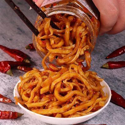 Crispy Pepper CucumberChopped colorful chili sauce,Crispy and spicy GongcaiReady to eat Spicy Snack,Mixed Noodles SauceSpicy Papaya Shredded,Pickled Mixed Vegetables (Papaya Shred,1 can)