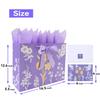 16.5 Extra Large Purple Gift Bag Set with Handles, Greeting Card, Tissue Papers and Stickers for Women Girls, Celebrating Birthdays, Mother's Day, Weddings, Anniversaries, Gold Foil Tree Design, 1 Pcs view 2