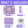 16.5 Extra Large Purple Gift Bag Set with Handles, Greeting Card, Tissue Papers and Stickers for Women Girls, Celebrating Birthdays, Mother's Day, Weddings, Anniversaries, Gold Foil Tree Design, 1 Pcs view 3