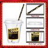 Boao 36 Sets Movie Night Party Cups with Lids and Paper Straws 14 oz Movie Night Birthday Party Supplies Favors Disposable Clear Plastic Cups Bulk view 3