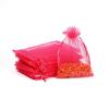 50 PCS Rose Red Organza Gift Bags with Drawstring,10 x 15 cm Sheer Gift Wrap Bags Mesh Jewelry Pouches Candy Bags for Christmas,Wedding Party Favors view 1
