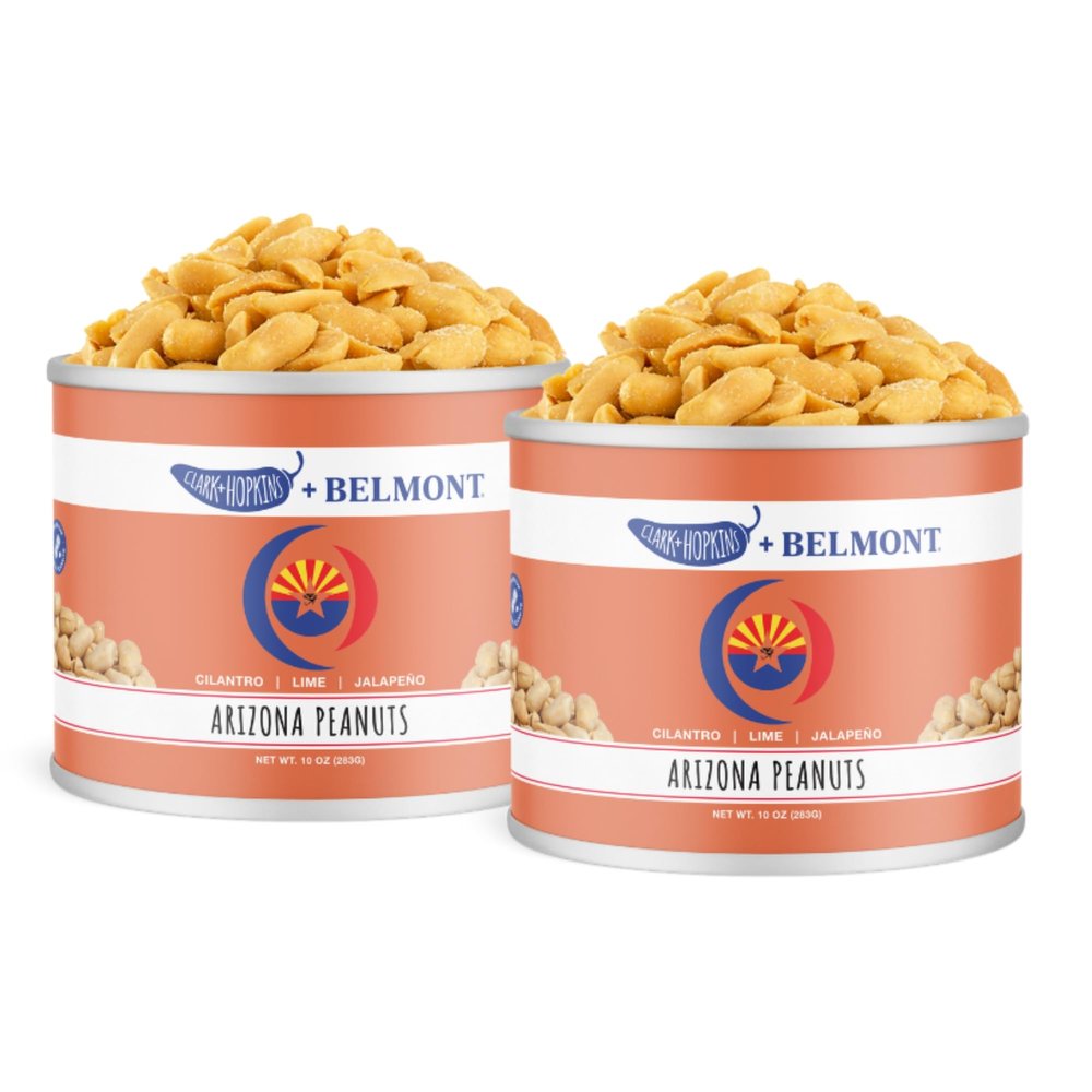 Clark + Hopkins + Belmont Arizona Peanuts, Zesty Cilantro, Lime, Jalapeo and Habanero Flavored Nuts with Garlic, Onion, Honey, Sea Salt, 10 oz, 2 Pack