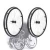 1 Pair of 24inch Wheelchair Rear Wheels, 24 x 1 3/8 Wheelchair Wheels, Polyurethane Solid Tires, Bearings 12mm (1/2") view 1