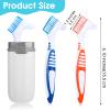 YUXIANLB 2Pcs Denture Cleaning Brush Set, Denture Toothbrushes with Multi-Layered Bristles & Ergonomic Rubber Handle, White Carrying Case view 2