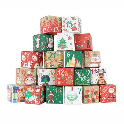 24 PCS Cardboard Gift Boxes | 2.76"x2.76"x2.76" Square Boxes with Lids | Small Gift Boxes for Christmas Holidays