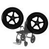 1 Pair 12inch Wheelchair Rear Wheel Replacement, 12 1/2x2 1/4 Wheelchair Wheels, PU Solid Tires, Bearing 12mm (1/2") view 1