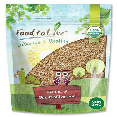 Food to Live - Organic Cracked Wheat Berries, 1 Pound  Non-GMO. Cleaned, Crushed & Sifted Hard Red Winter Groats. Raw, Vegan, Kosher.