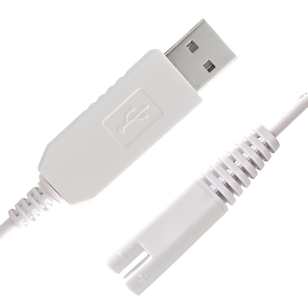 Charger Cord Replacement for Toothbrush Water-pik Water Flosser WP462 WP462W WP450 WP468 WP360 WP360W WP360C WP400 WP440 WP440C WF13 WP100 Series 3V USB Portable Charging Cable White