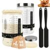 Keafont 50oz Sourdough Starter Jar Kit, Large Capacity Sourdough Jar, Wide Mouth Sourdough Bread Starter Kit for Perfect Sour Dough Bread, Sourdough Starter Kit (Black, 2 Pack) view 1