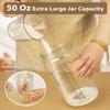 Keafont 50oz Sourdough Starter Jar Kit, Large Capacity Sourdough Jar, Wide Mouth Sourdough Bread Starter Kit for Perfect Sour Dough Bread, Sourdough Starter Kit (Black, 2 Pack) view 2