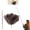 Extendable 81.9 Inch Ostrich Feather Duster with Extension Used for Home Cleaning Ceilings Furniture Fans Washable1.8M Telescopic Rod,Grey view 1