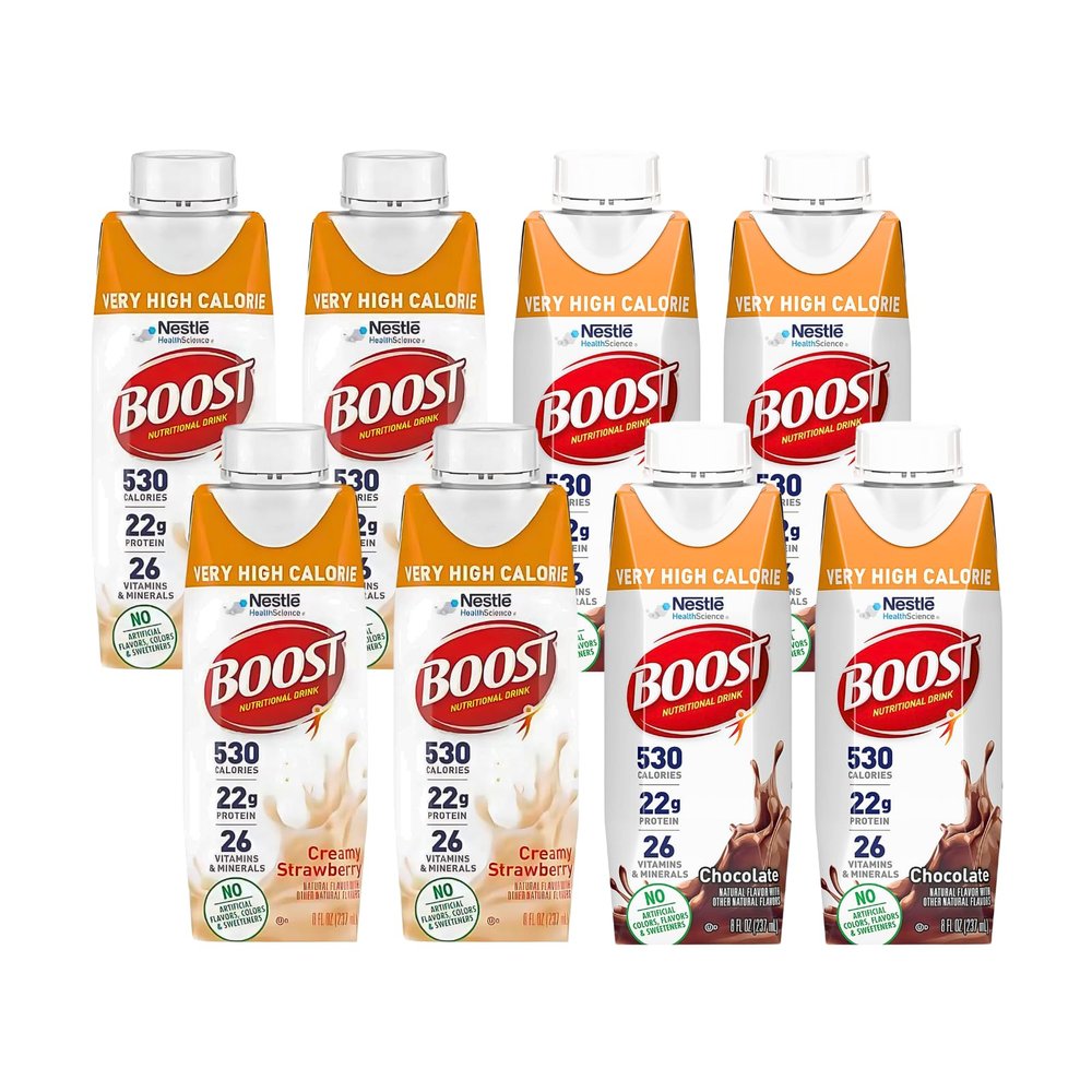 Boost Very High Calorie Nutritional Drink (8 Fl Oz (Pack of 8), Strawberry & Chocolate)
