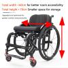 Sports Wheelchair for Adult Folding All-Terrain Wheelchair Quick Release Rear Wheels Anti-Tip Wheels self-propelled Manual Wheelchair(Blue,Seat Width 40cm/15.74in) view 2