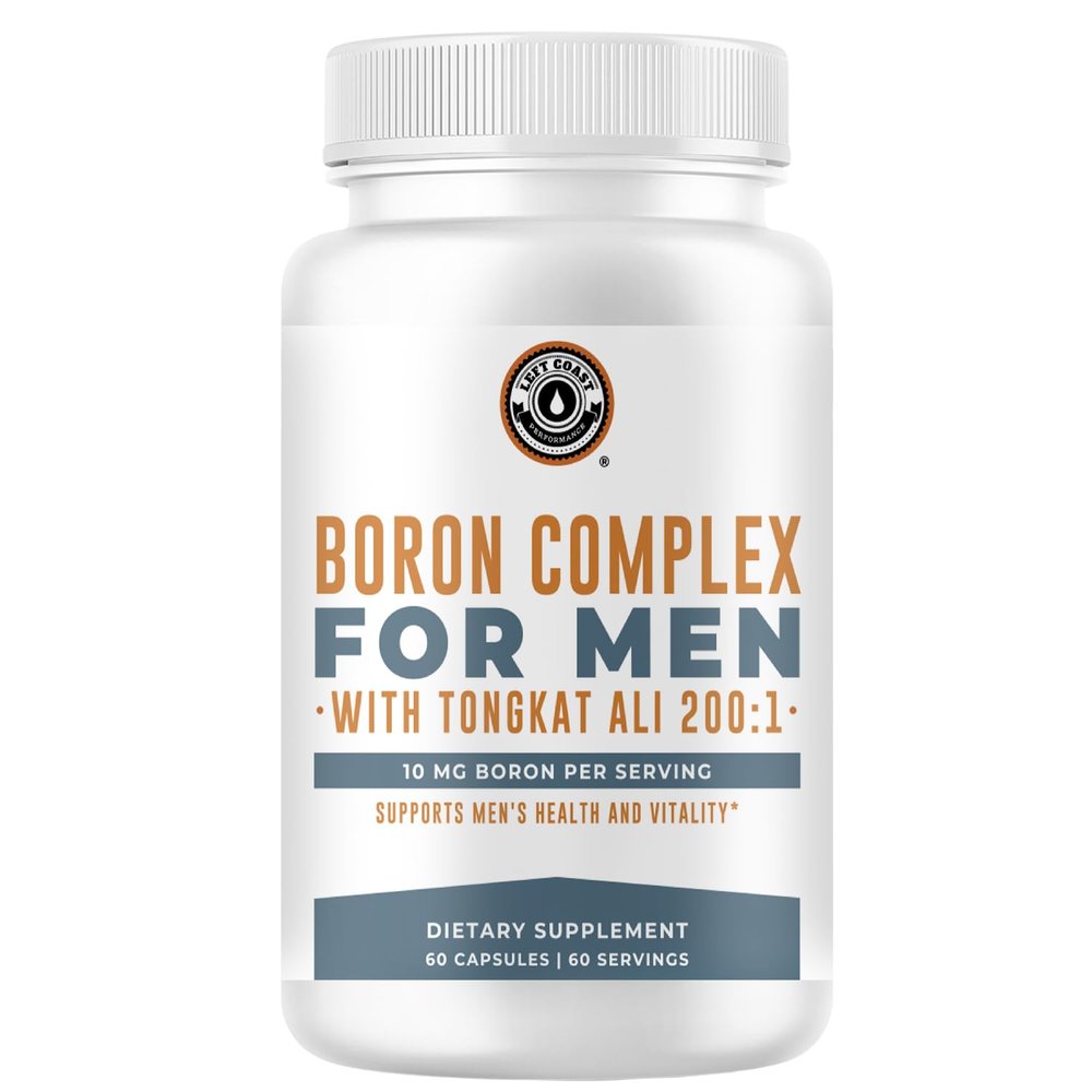 Boron Supplement For Men With Tongkat Ali - Vitamin D3, Zinc Picolinate 30mg, Longjack Tongkat Ali For Men - Boron Citrate 10mg For Mens Health - Non GMO, Gluten Free, No Allergens - 60 Count