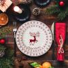 215 Pcs Christmas Plates and Napkins Set Serve 25, Christmas Elk Disposable Tableware Set, Christmas Decorations Includes Plates, Cups, Napkins, Christmas Tableware view 2