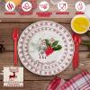 215 Pcs Christmas Plates and Napkins Set Serve 25, Christmas Elk Disposable Tableware Set, Christmas Decorations Includes Plates, Cups, Napkins, Christmas Tableware view 4