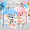 Large Baby Boy Gift Bags,3D Marking Blue Teddy Bear Gift Bags with Wrapping Paper Greeting Card,Teddy Bear Baby Shower Decorations for Baby Shower Birthday Gender Reveal Party Favors Decor Supplies view 2