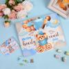 Large Baby Boy Gift Bags,3D Marking Blue Teddy Bear Gift Bags with Wrapping Paper Greeting Card,Teddy Bear Baby Shower Decorations for Baby Shower Birthday Gender Reveal Party Favors Decor Supplies view 3