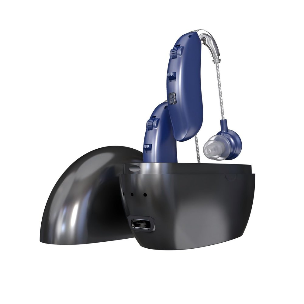 Hearing Aids with Bluetooth for Seniors for iphone Rechargeable Amplifier with Intelligent Noise Cancelling Reduction Severe Hearing Loss, Volume Control, and Charging Case High Definition Audio Quality