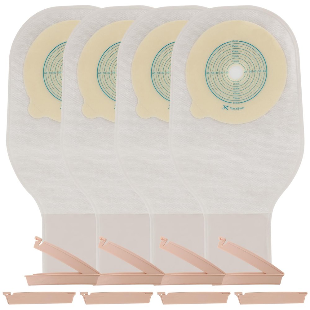 25 PCS Colostomy Bags,One-Piece Ostomy Bags with Clamp,Ostomy Supplies,Drainable Ostomy Pouches for Ileostomy Stoma Care