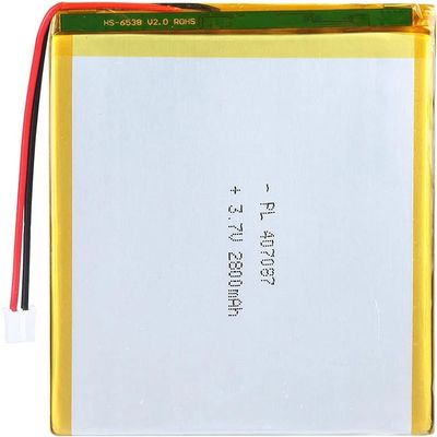 IALYBNTE 3.7V 2800mAh 407087 Ion with JST Connector,1 PCS