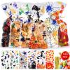 WD&CD 100 PCS Halloween Treat Candy Bags - Clear Trick or Treating Goodie Bags for Halloween Party view 1