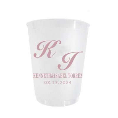 100 PCS Wedding Frosted Plastic Cup,Custom Cups For Party,Custom Disposable Cup,Custom Cups Personalized,Engagement Party Cup,Beach Cup Bulk,Wedding Plastic Cup,12oz/16oz Custom Cup (16oz)