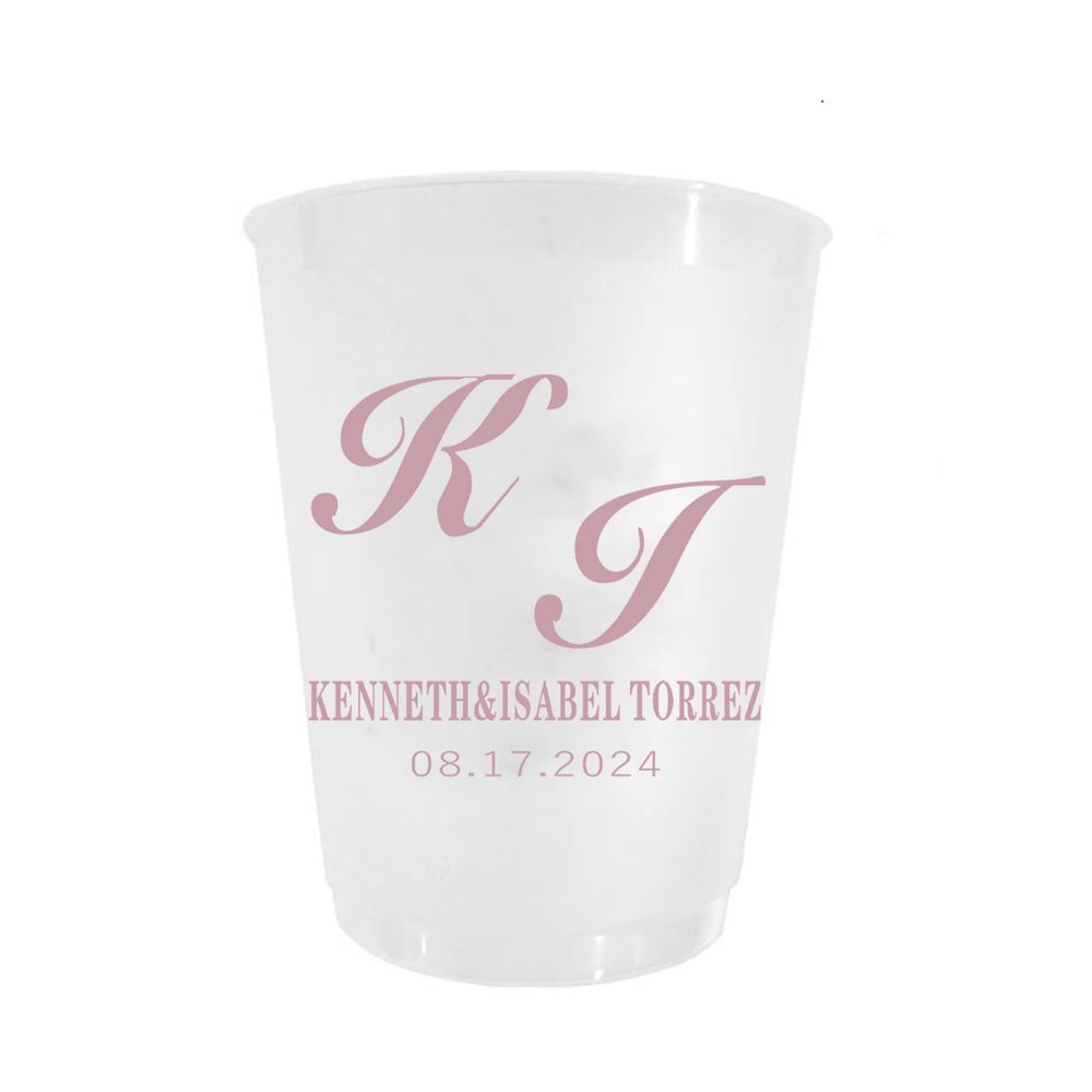 100 PCS Wedding Frosted Plastic Cup,Custom Cups For Party,Custom Disposable Cup,Custom Cups Personalized,Engagement Party Cup,Beach Cup Bulk,Wedding Plastic Cup,12oz/16oz Custom Cup (16oz)