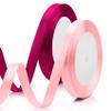2PCS Pink Ribbon for Gift Wrapping & Decor - 3/8 Inch, 25 Yds - Wedding, Flower Bouquet, Crafts, Halloween & Fall - Light/Hot Pink view 1
