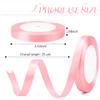 2PCS Pink Ribbon for Gift Wrapping & Decor - 3/8 Inch, 25 Yds - Wedding, Flower Bouquet, Crafts, Halloween & Fall - Light/Hot Pink view 2