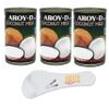 (3 Packs) Coconut Milk 5.6oz Cans Bundle with 5-in-1 Measuring Spoon, 100% Pure Thai Coconut Milk view 1
