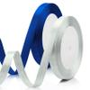 2PCS Blue Ribbon Silver Ribbon for Gift Wrapping, Christmas Decorations, Crafts, Flower Bouquet, Birthday Decorations - 3/8 Inch, 25 Yds view 1
