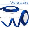 2PCS Blue Ribbon Silver Ribbon for Gift Wrapping, Christmas Decorations, Crafts, Flower Bouquet, Birthday Decorations - 3/8 Inch, 25 Yds view 2