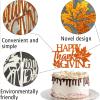 10 Pcs Happy Thanksgiving Cake Toppers Glitter Fall Maple Cupcake Topper Autumn Maple Leaf Cake Topper Orange Cupcake Toppers Design Cake Decoration for Harvest Festival Thanksgiving Party view 3
