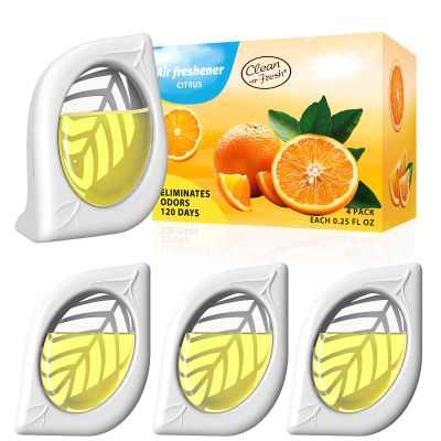 Air Freshener for Home, 4 Pack, Citrus, Odor Eliminator for Small Area Closets Bathroom Pets Strong Odor, Up to 120 Days
