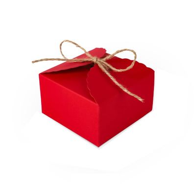 20pcs 995cm/3.53.51.9 inch Gift Box Candy Snack Wedding Favor Gift Box Thank You Gift Party Favor Boxes Gable Cookie Boxes for Wedding, Bridal Shower, Annivesary, Christmas and all Occasion (Red)